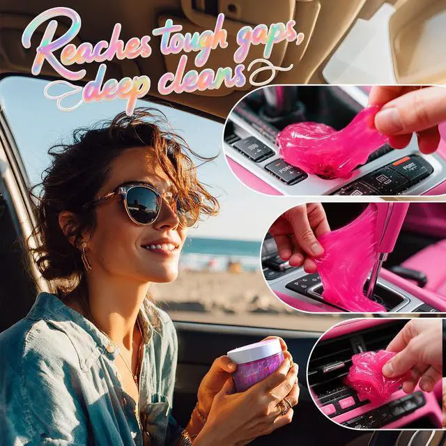 Alt view image 5 of 7 - Car Cleaning Gel (Purple,Grape) Dust Cleaning Putty Universal Car Interior Cleaner Keyboard Dust Remover Car Slime Gifts for Men Women girl1 pack