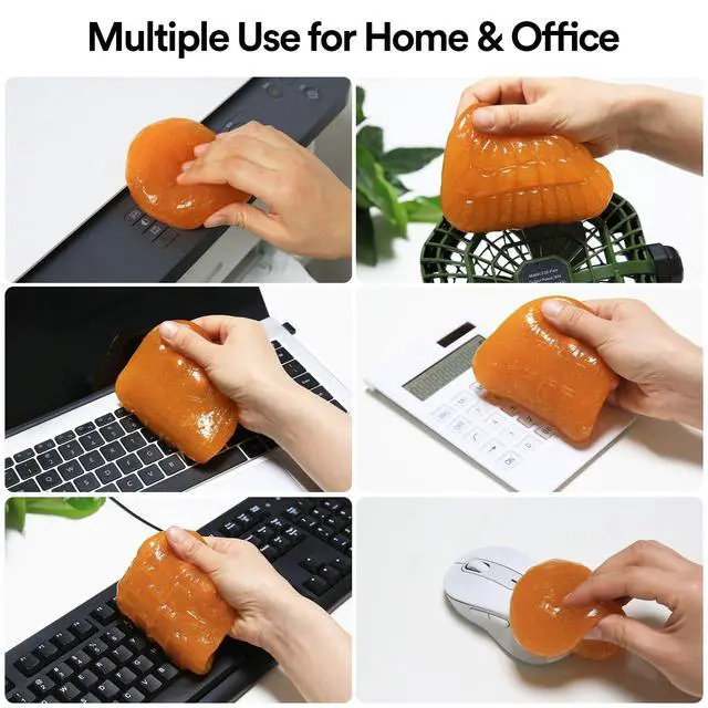 Alt view image 6 of 7 - Car Cleaning Gel Car Putty Car Cleaning Kit Car Interior Cleaner Slime Car Cleaning Supplies Auto Detailing Tools Car Accessories Car Gifts for Women Men Keyboard Cleaner Orange