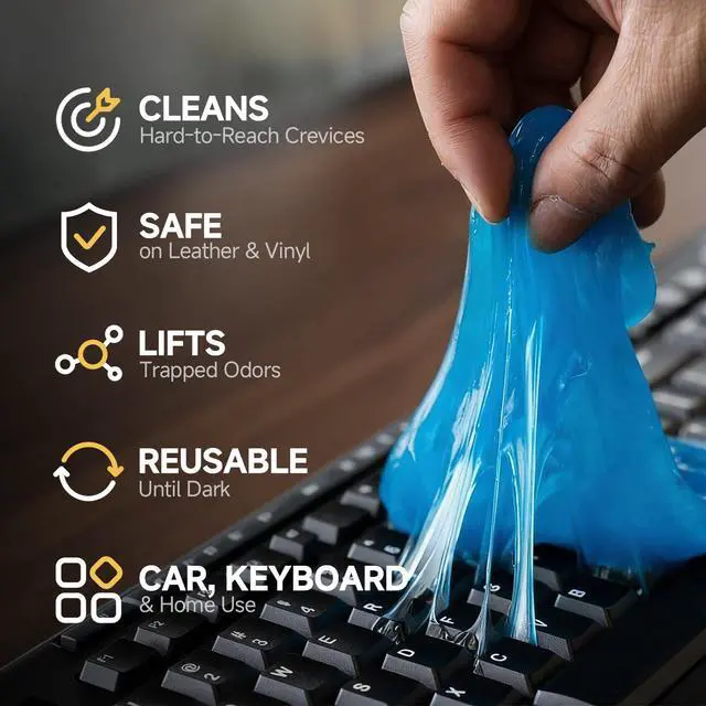Alt view image 6 of 7 - Car Cleaning Gel Reusable Interior Car Cleaner Putty, Natural Auto Detailing Slime for Vents & Crevices, Universal Car Accessories Gift for Men & Women, Blue
