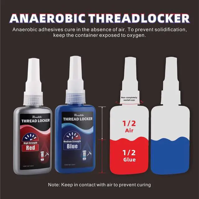 Alt view image 2 of 7 - 50ml-2 Pack Threadlocker Blue and Red, M243 M271