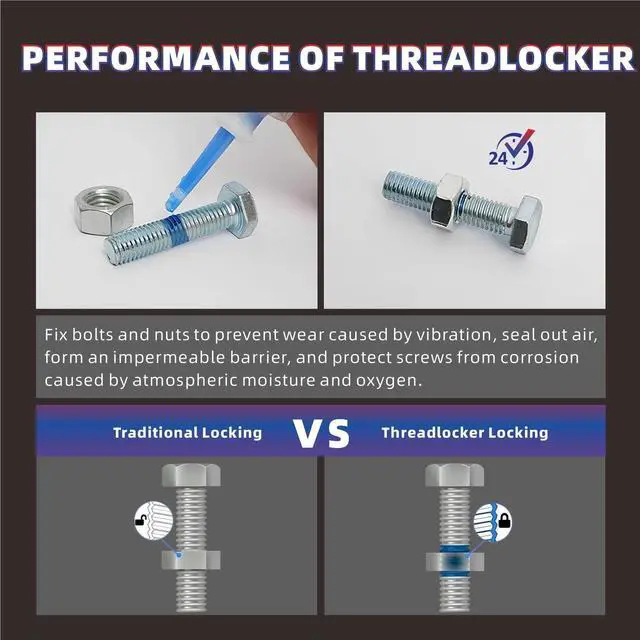 Alt view image 5 of 7 - 50ml-2 Pack Threadlocker Blue and Red, M243 M271