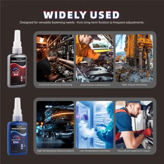 Alt view image 7 of 7 - 50ml-2 Pack Threadlocker Blue and Red, M243 M271