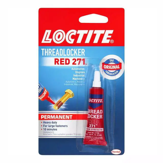 Main image of Threadlocker Red 271 - Permanent Thread Lock Glue for Nuts, Bolts, & Fasteners, High Strength Screw Glue to Prevent Loosening & Corrosion - 6 ml, 1 Pack