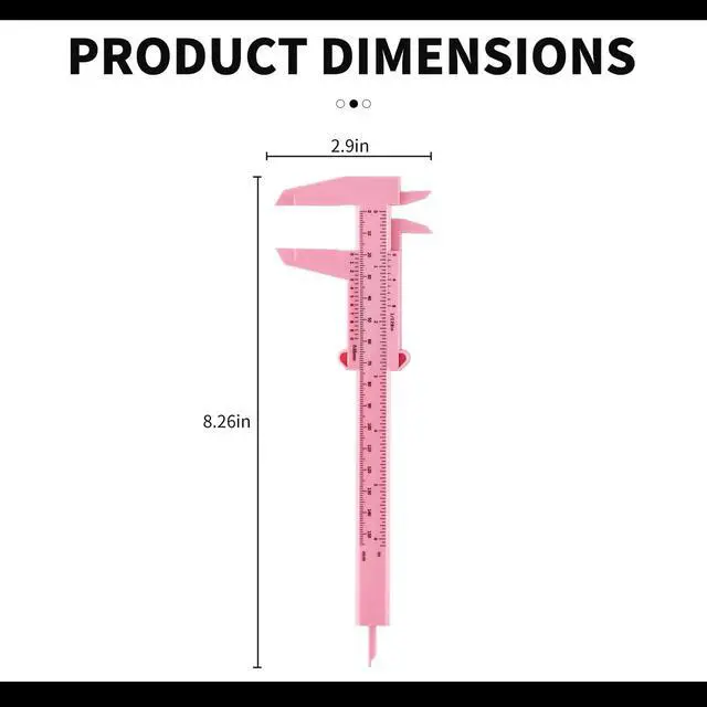 Alt view image 4 of 6 - Eyebrow Measuring Ruler, Brow Mapping Tool, Mini Vernier Caliper Double Scale, Plastic Sliding Gauge Ruler for Micro Blading Eyebrow Tattoo Brow Artists (2 Pack, Pink & Blue)