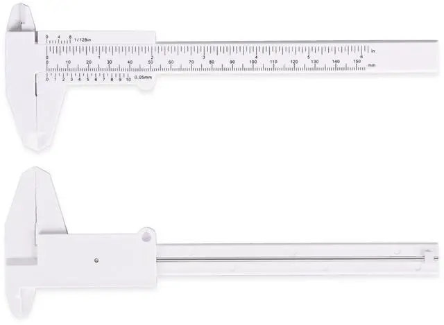 Alt view image 3 of 7 - Plastic Vernier Caliper (2pcs), 150 mm Mini Plastic Caliper for School Student, Portable 0-6 Inch Measuring Tools, Sliding Gauge