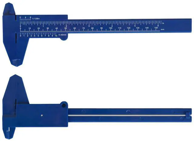 Alt view image 4 of 7 - Plastic Vernier Caliper (2pcs), 150 mm Mini Plastic Caliper for School Student, Portable 0-6 Inch Measuring Tools, Sliding Gauge