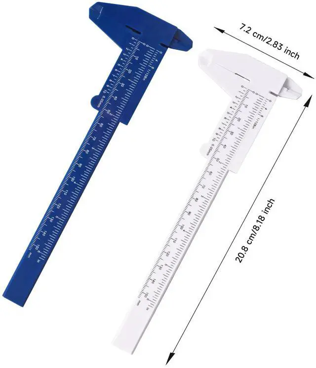 Alt view image 5 of 7 - Plastic Vernier Caliper (2pcs), 150 mm Mini Plastic Caliper for School Student, Portable 0-6 Inch Measuring Tools, Sliding Gauge