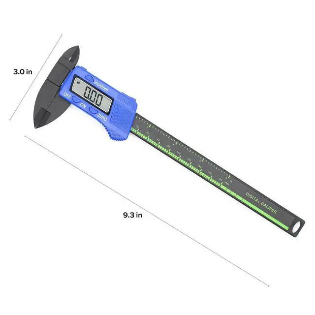 Alt view image 2 of 6 - Electronic Digital Caliper, Plastic Vernier Caliper, Caliper Measuring Tool with Inch/Millimeter Conversion, Extra Large LCD Screen, 0-6 Inch/0-150 mm, Auto Off Featured Micrometer Ruler