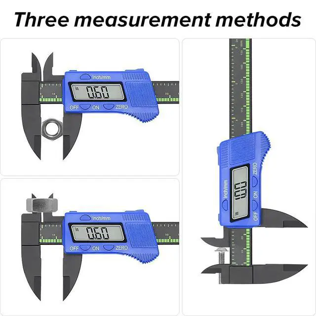 Alt view image 6 of 6 - Electronic Digital Caliper, Plastic Vernier Caliper, Caliper Measuring Tool with Inch/Millimeter Conversion, Extra Large LCD Screen, 0-6 Inch/0-150 mm, Auto Off Featured Micrometer Ruler