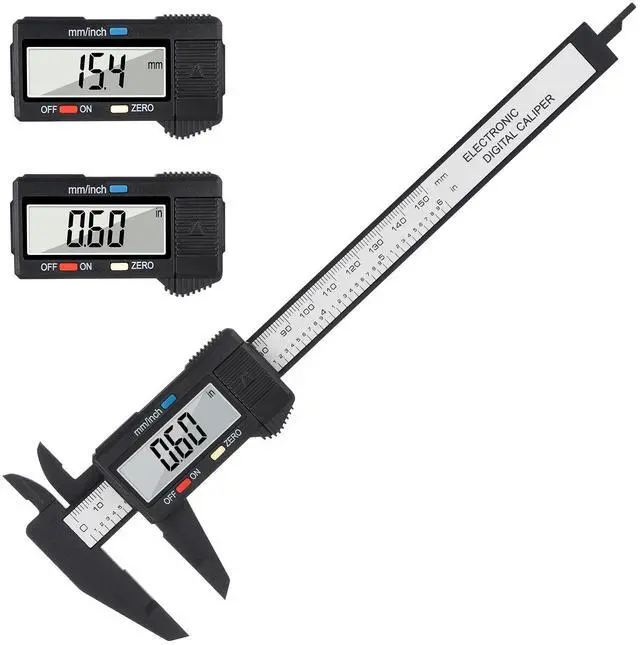 Main image of Digital Caliper, 0-6" Calipers Measuring Tool, Electronic Micrometer Caliper with Auto-Off, Inch/Millimeter Conversion, Includes 2 * 3D Printed Holders & 1 * 3D Printed Center Line Gage Set
