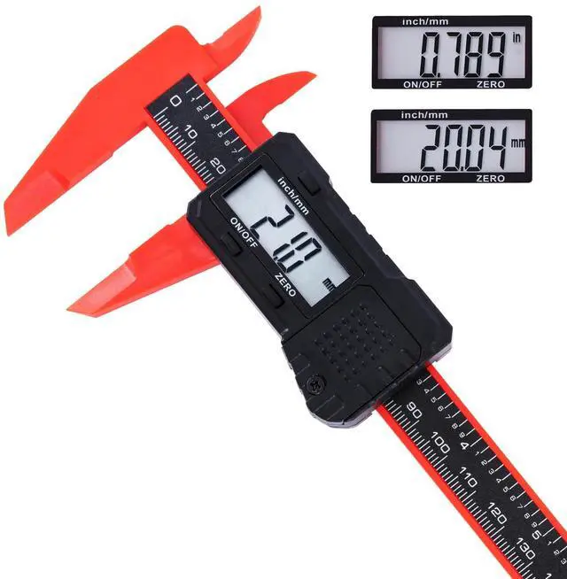 Main image of 6" Digital Caliper Measuring Tool with LCD Display, Inch/MM Conversion, Auto-Off, Accurate ABS Body Electronic Caliper for DIY, Woodworking, Metal & Crafts