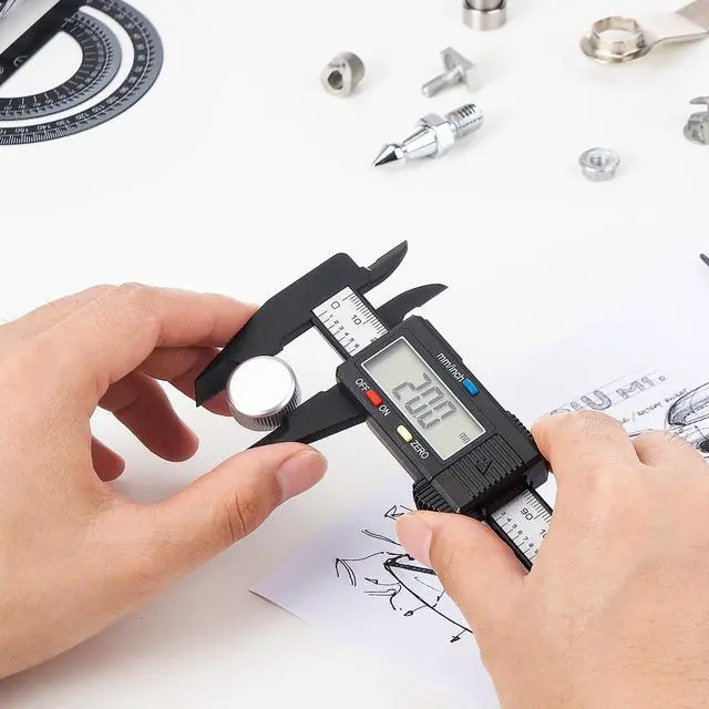 Alt view image 7 of 7 - Digital Caliper, 0-6 inches Caliper with Large LCD Screen, Auto - Off Feature, Inch and Millimeter Conversion Measuring Tool, Perfect for Household/DIY/Jewelry Measurment