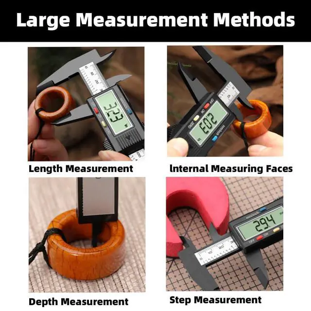 Alt view image 5 of 7 - Digital Calipers-150mm/ 6 Electronic Micrometer Caliper Measuring Tool with Large LCD Screen, Auto-Off Feature,Inch and Millimeter Conversions,Suitable for Jewelers/Woodworkers/DIY