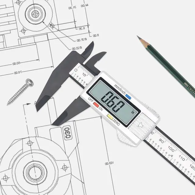 Alt view image 4 of 7 - Electronic Digital Caliper, Plastic Vernier Caliper, Caliper Measuring Tool with Inch/Millimeter Conversion, Extra Large LCD Screen, 0-6 Inch/0-150 mm, Auto Off Featured Micrometer Ruler