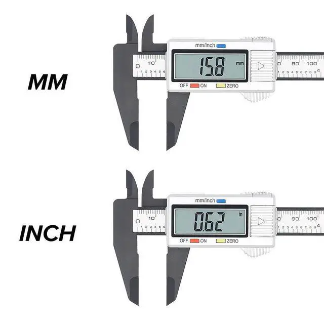 Alt view image 6 of 7 - Electronic Digital Caliper, Plastic Vernier Caliper, Caliper Measuring Tool with Inch/Millimeter Conversion, Extra Large LCD Screen, 0-6 Inch/0-150 mm, Auto Off Featured Micrometer Ruler