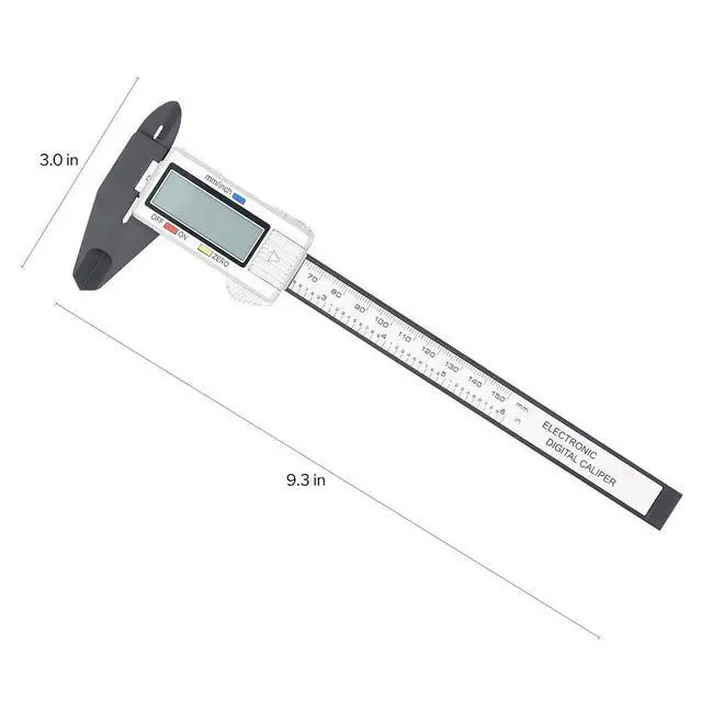 Alt view image 7 of 7 - Electronic Digital Caliper, Plastic Vernier Caliper, Caliper Measuring Tool with Inch/Millimeter Conversion, Extra Large LCD Screen, 0-6 Inch/0-150 mm, Auto Off Featured Micrometer Ruler