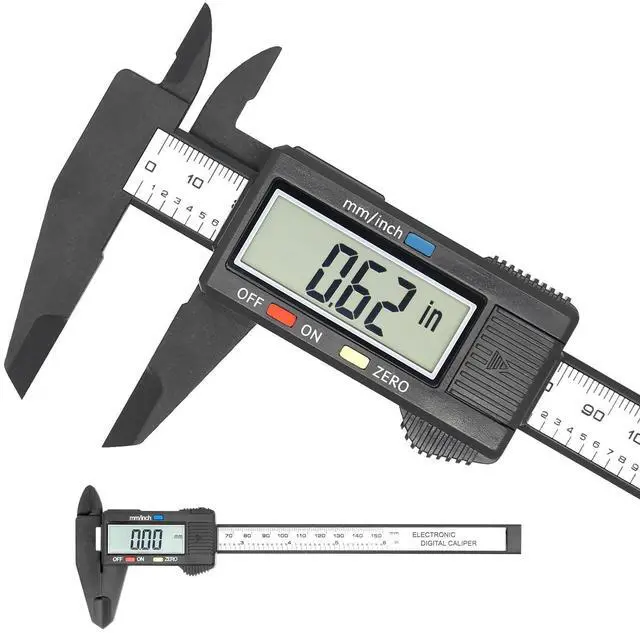 Main image of Electronic Digital Caliper, Plastic Vernier Caliper, Caliper Measuring Tool with Inch/Millimeter Conversion, Extra Large LCD Screen, 0-6 Inch/0-150 mm, Auto Off Featured Micrometer Ruler