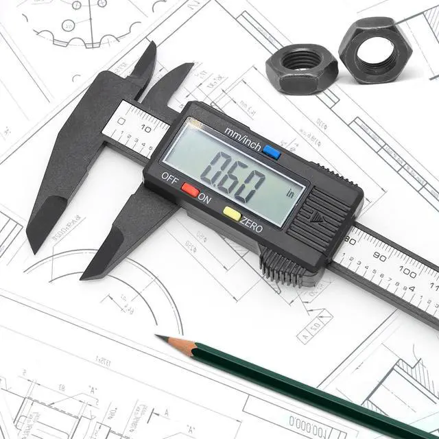 Alt view image 3 of 6 - Electronic Digital Caliper, Plastic Vernier Caliper, Caliper Measuring Tool with Inch/Millimeter Conversion, Extra Large LCD Screen, 0-6 Inch/0-150 mm, Auto Off Featured Micrometer Ruler