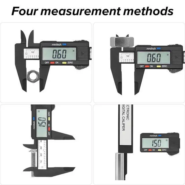 Alt view image 5 of 6 - Electronic Digital Caliper, Plastic Vernier Caliper, Caliper Measuring Tool with Inch/Millimeter Conversion, Extra Large LCD Screen, 0-6 Inch/0-150 mm, Auto Off Featured Micrometer Ruler
