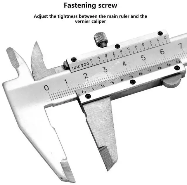 Alt view image 4 of 7 - 6IN Vernier Caliper,Carbon Steel Metric 0-150mm Manual Micrometer Caliper,0.02mm Accuracy Measuring Tool for Inside,Outside,Depth & Step Size