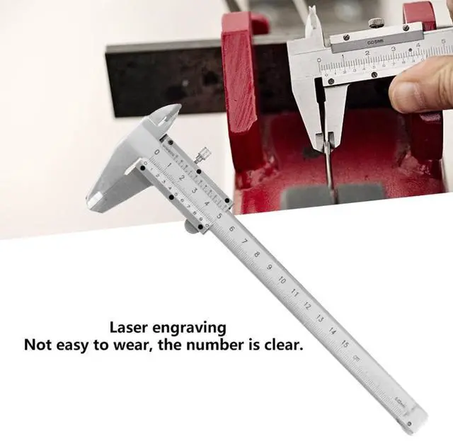 Alt view image 6 of 7 - 6IN Vernier Caliper,Carbon Steel Metric 0-150mm Manual Micrometer Caliper,0.02mm Accuracy Measuring Tool for Inside,Outside,Depth & Step Size
