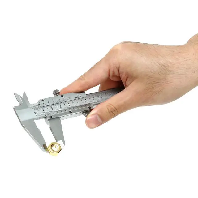 Alt view image 3 of 7 - (R) 0-6inch/0-150mm Vernier Caliper Imperial & Metric Measuring Tool, Carbon Steel Manual Non Digital Caliper, +/-0.001in/0.02mm Accuracy