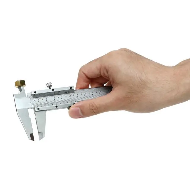 Alt view image 7 of 7 - (R) 0-6inch/0-150mm Vernier Caliper Imperial & Metric Measuring Tool, Carbon Steel Manual Non Digital Caliper, +/-0.001in/0.02mm Accuracy