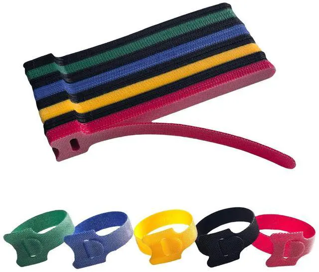 Main image of 80 PCS 6 Inches Multi-Colour Reusable Cable Ties Cord Straps Multi-Purpose Wire Ties Cord Wrap Hook and Loop Organizer Cable Management,Adjustable Cord Ties for Organizing Home,Office,Data Centers