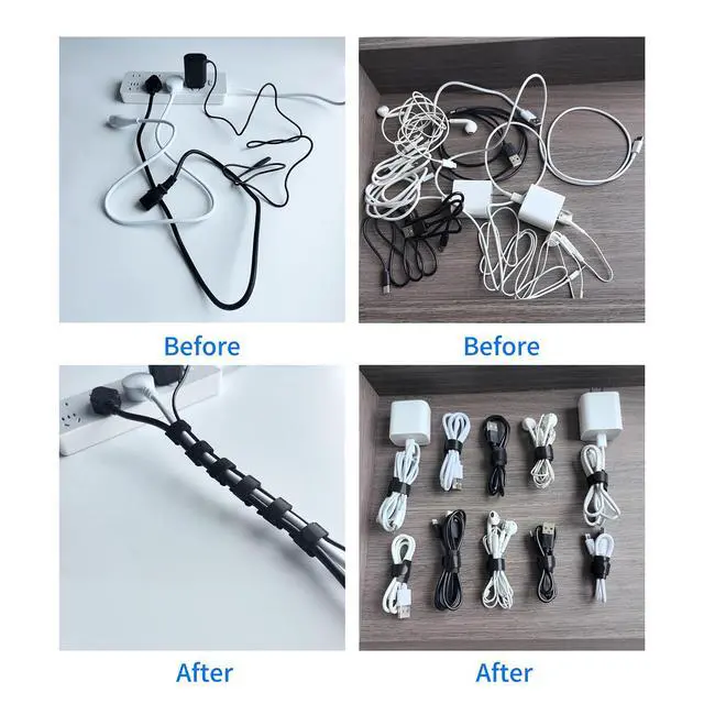 Alt view image 3 of 5 - 80 PCS 6 Inches Multi-Colour Reusable Cable Ties Cord Straps Multi-Purpose Wire Ties Cord Wrap Hook and Loop Organizer Cable Management,Adjustable Cord Ties for Organizing Home,Office,Data Centers