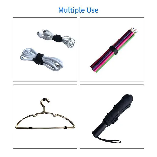 Alt view image 4 of 5 - 80 PCS 6 Inches Multi-Colour Reusable Cable Ties Cord Straps Multi-Purpose Wire Ties Cord Wrap Hook and Loop Organizer Cable Management,Adjustable Cord Ties for Organizing Home,Office,Data Centers