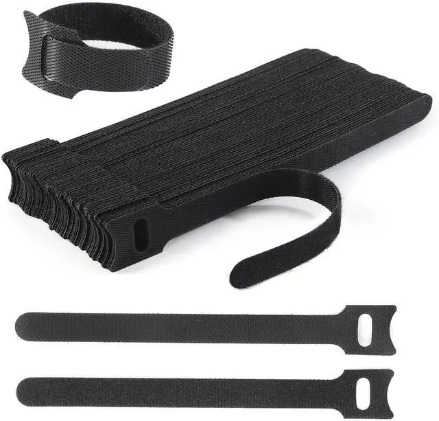 Main image of Reusable Cable Ties, 60 PCS 8 Inches Adjustable Cord Straps Wire Organizer Cord Wrap and Hook Loop Cable Management