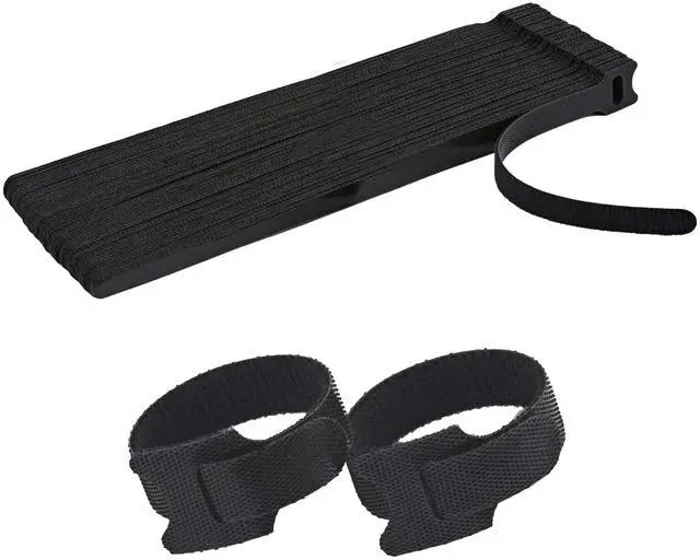 Main image of 50 Pcs 10-Inch Heavy-Duty Self-Fastening Cable Ties - Durable, Reusable Straps for Wire Organization, Ideal for Home, Office, Garage, and Outdoor Use