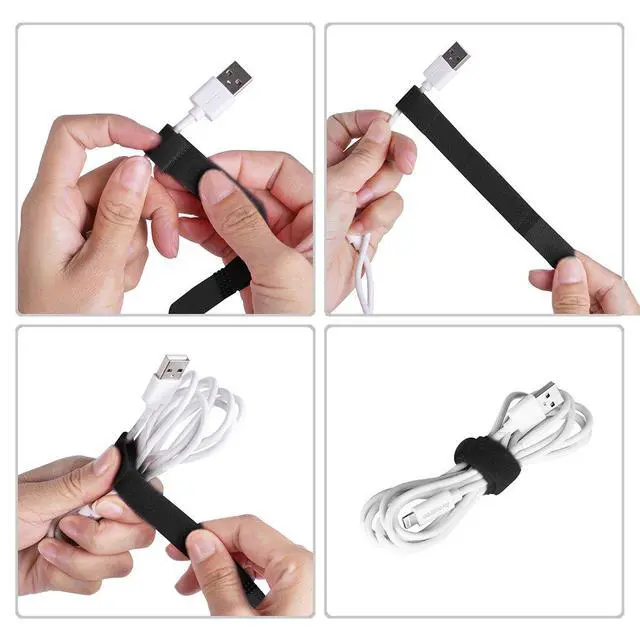 Alt view image 6 of 7 - Pack of 20 Reusable Cord Organizer Keeper Holder, Fastening Cable Ties Straps for Earbud Headphones Phones Electronics Electrical Computer PC Wire Wrap Management, Assorted 3 Size and 5 Color