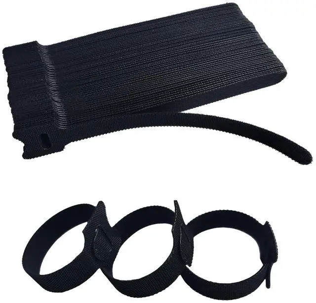 Main image of 6 Inches Black Reusable Cable Ties,Multi-purpose Adjustable Cord Straps, Cable Organizer,Cord Wrap and Hook Loop Cords Management,Adjustable Cord Ties for Organizing Home, Office, Data Centers,60 PCS