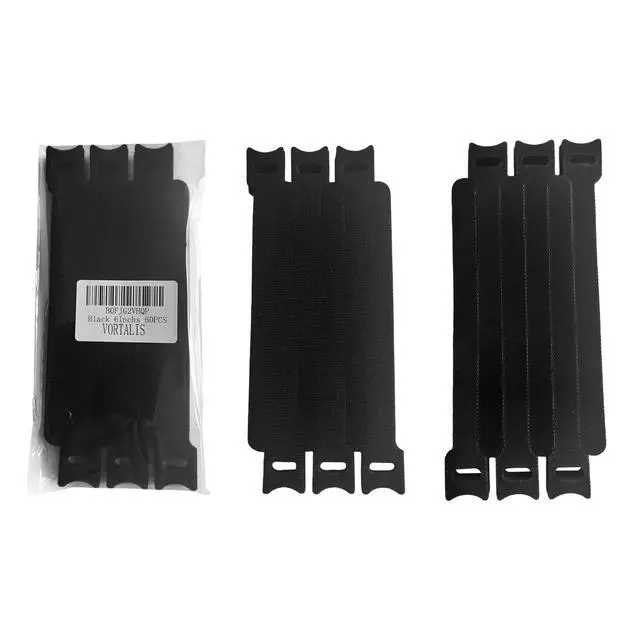 Alt view image 3 of 6 - 6 Inches Black Reusable Cable Ties,Multi-purpose Adjustable Cord Straps, Cable Organizer,Cord Wrap and Hook Loop Cords Management,Adjustable Cord Ties for Organizing Home, Office, Data Centers,60 PCS
