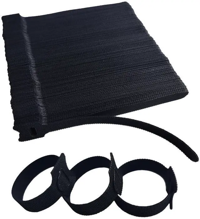 Main image of 200 PCS 6 Inches Black Reusable Cable Ties, Adjustable Cord Straps, Cable Organizer, Cord Wrap and Hook Loop Cords Management,Adjustable Cord Ties for Organizing Home,Office,Garden,Data Centers