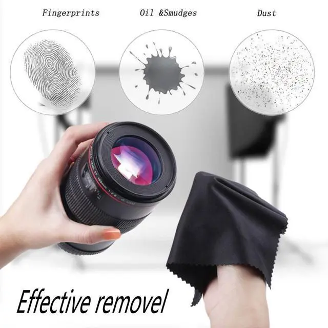 Alt view image 4 of 6 - 30-Pcs Eyeglasses Cleaning Cloths (15 Black + 15 Gray) - Premium Lens Cleaning Cloth for Glasses, Phone Screens, Camera Lenses - 7" x 6" (18x15cm) - Reusable, Scratch-Free