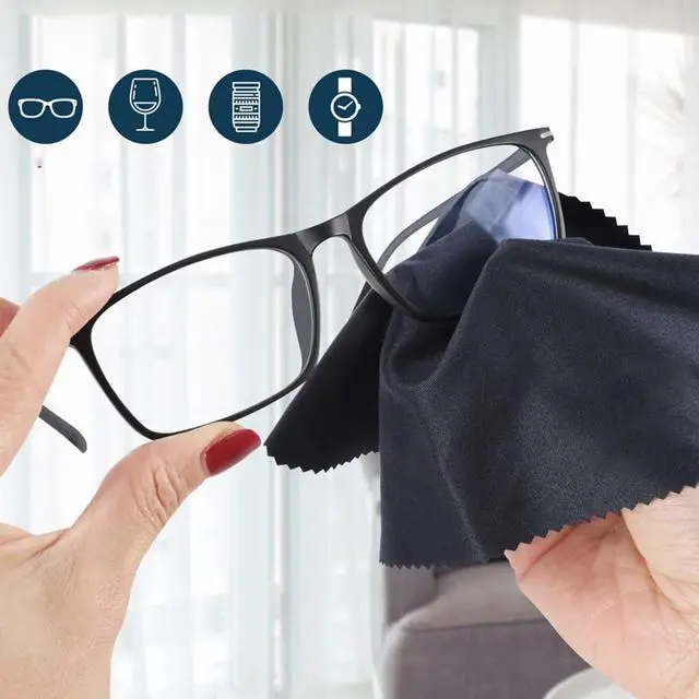 Alt view image 3 of 6 - 30-Pcs Eyeglasses Cleaning Cloths (15 Black + 15 Gray) - Premium Lens Cleaning Cloth for Glasses, Phone Screens, Camera Lenses - 7" x 6" (18x15cm) - Reusable, Scratch-Free