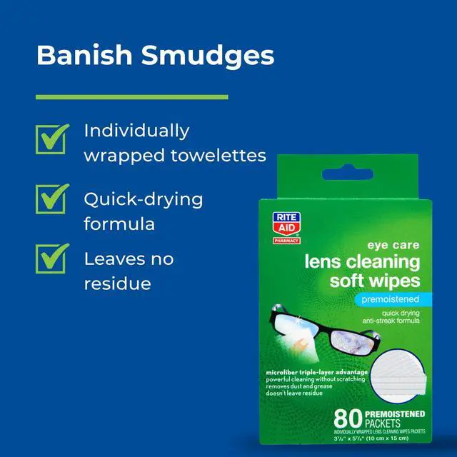 Alt view image 4 of 7 - Soft Lens Cleaning Soft Wipes, Premoistened, Individually Wrapped Packets - 80 Count | Quick Drying, Anti-Streak Formula| Eyeglass Cleaning Wipes | Eye Glass Cleaner and Cloths | Lens Wipes