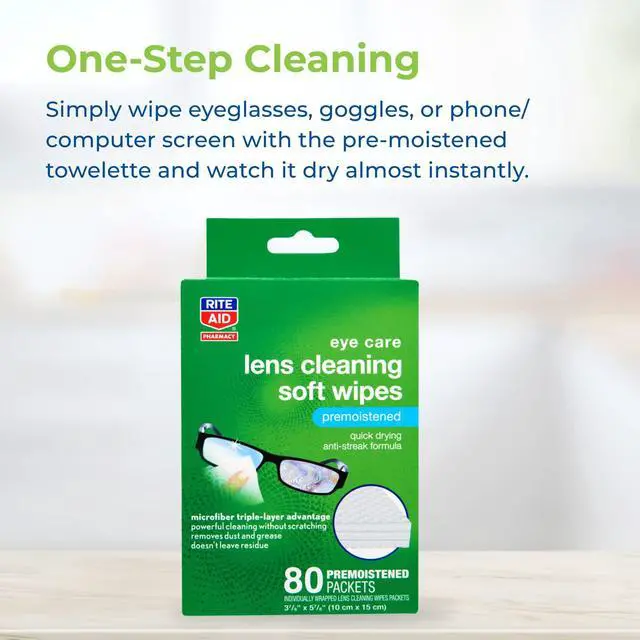 Alt view image 6 of 7 - Soft Lens Cleaning Soft Wipes, Premoistened, Individually Wrapped Packets - 80 Count | Quick Drying, Anti-Streak Formula| Eyeglass Cleaning Wipes | Eye Glass Cleaner and Cloths | Lens Wipes