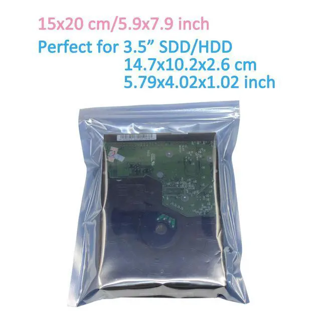 Alt view image 4 of 6 - Resealable Antistatic Ziplock ESD Shielding Bags 50 Pcs (15x20 cm/6x8 inch) Anti Static for 3.5" HDD SDD Electronic Device