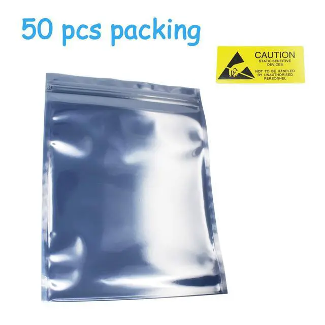 Alt view image 2 of 6 - Resealable Antistatic Ziplock ESD Shielding Bags 50 Pcs (15x20 cm/6x8 inch) Anti Static for 3.5" HDD SDD Electronic Device