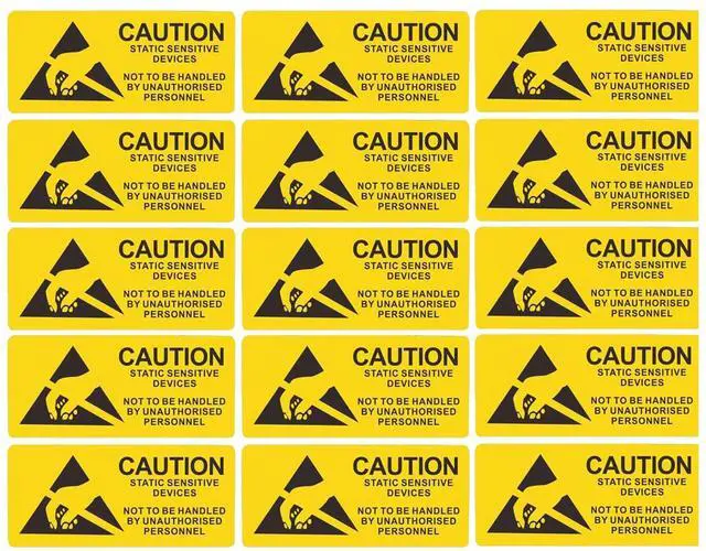 Main image of 500PCS ESD Caution Labels for Electrostatic Sensitive Devices Anti-Static Warning Stickers, Durable Adhesive Industrial Safety Decals for Electronics, Lab & Manufacturing Use