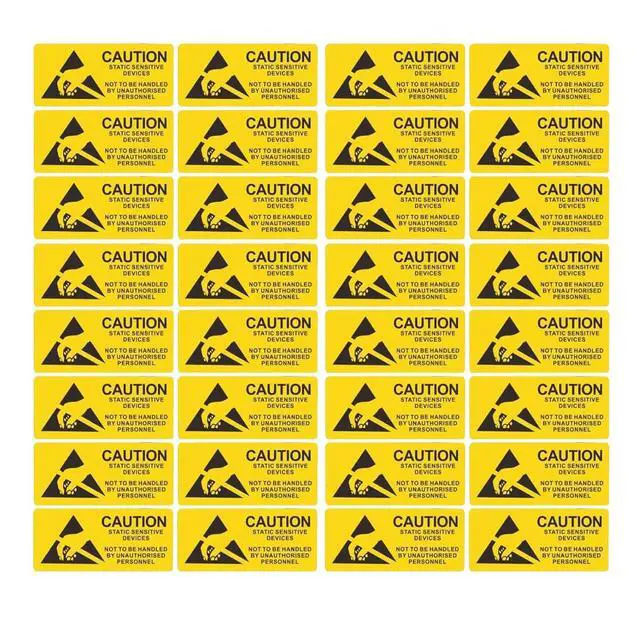 Alt view image 3 of 4 - 500PCS ESD Caution Labels for Electrostatic Sensitive Devices Anti-Static Warning Stickers, Durable Adhesive Industrial Safety Decals for Electronics, Lab & Manufacturing Use