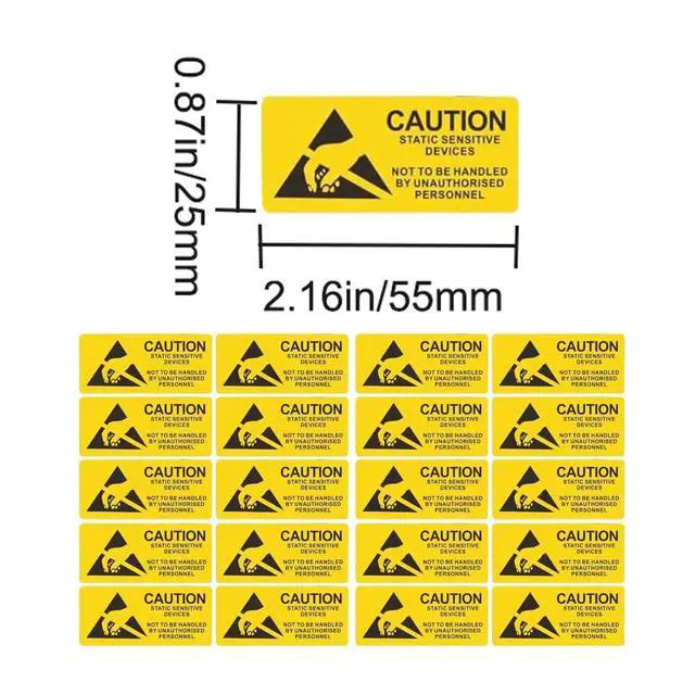 Alt view image 2 of 4 - 500PCS ESD Caution Labels for Electrostatic Sensitive Devices Anti-Static Warning Stickers, Durable Adhesive Industrial Safety Decals for Electronics, Lab & Manufacturing Use