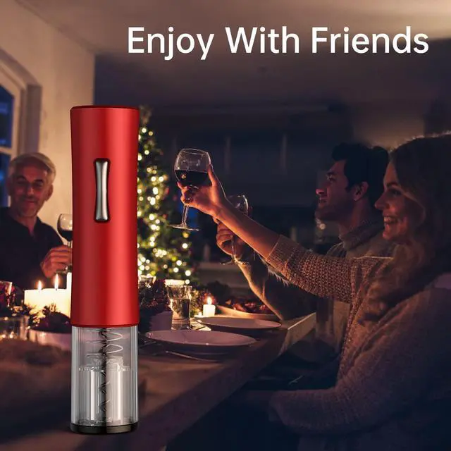 Alt view image 6 of 6 - Wine Bottle Opener, A Must-Have for Wine Lover Gift,Electric Wine Bottle Opener with Foil Cutter,Vacuum Stoppers,and Pourer