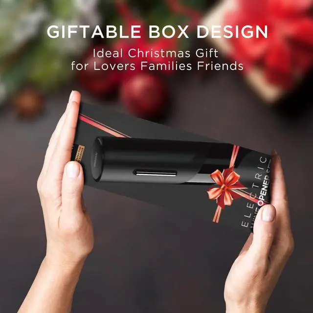 Alt view image 4 of 7 - Electric Wine Opener Set - Automatic Electronic Bottle Openers with Greeting Card, Vacuum Stoppers, Wine Aerator, and Foil Cutter, Ideal Present for Wine Lovers, Party, and Home Entertaining