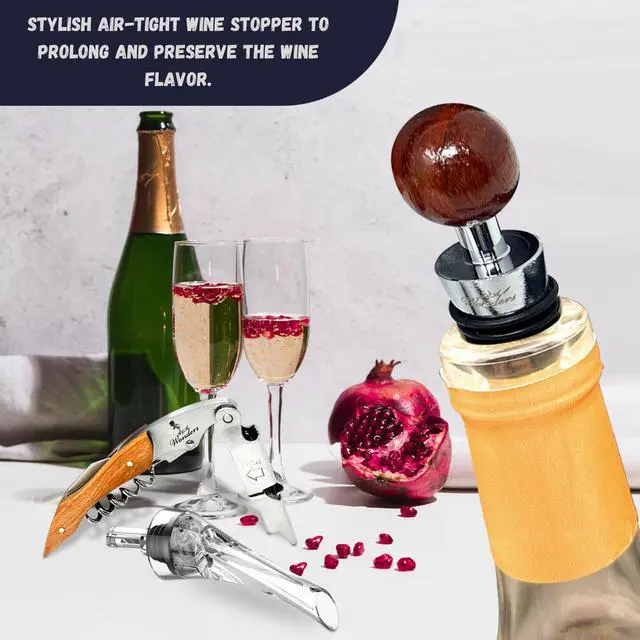 Alt view image 5 of 7 - Wine Accessories Set, Featuring 3 in-1 Multifunctional Waiters Corkscrew Bottle Opener, Wine Aerator Pourer Spout & Decanter, Air-Tight Wine Stopper.