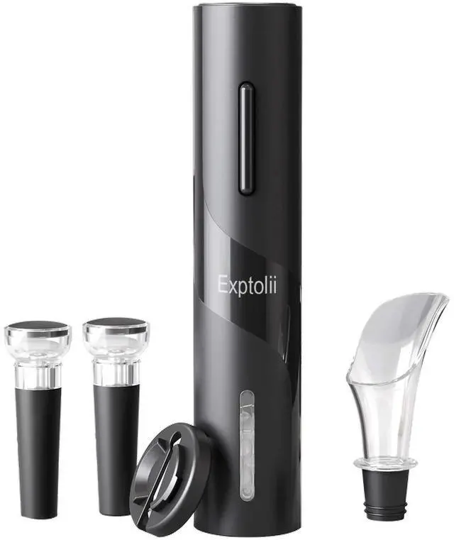Main image of Electric Wine Opener, Automatic Bottle Corkscrew with Foil Cutter, Vacuum Stopper and Wine Aerator Pourer