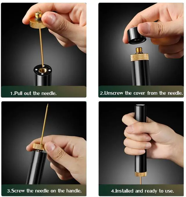 Alt view image 4 of 7 - Wine Bottle Opener Set(4PCS),Travel Portable Pocket Air Pressure Pump Cork Remover with Aerator, Foil Cutter, and Vacuum Stopper, 7S Quick Bottle Opening, for Home, Restaurant, Party,Wine Lovers